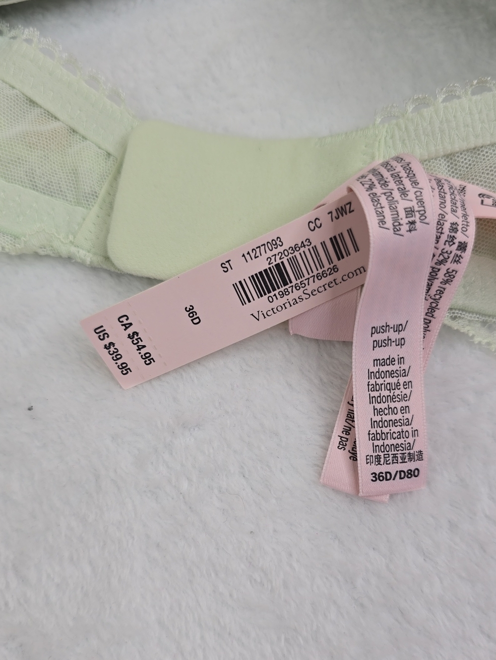 Victoria's Secret Sexy Tee Sheer Heritage Shimmer Dot Push-Up Bra Sz 36D NWT - Picture 6 of 7